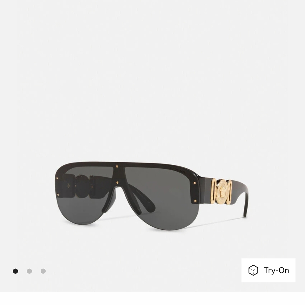 Versace Black and Gold Shield Sunglasses